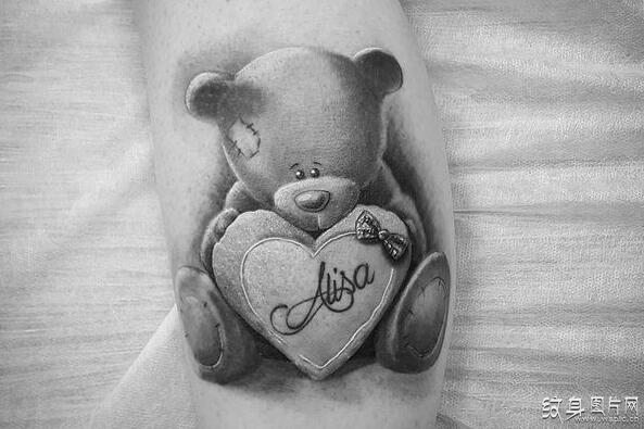 泰迪熊纹身图案欣赏 可爱的卡通熊纹身设计
