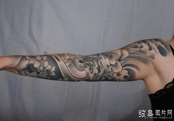 日式海浪纹身及手稿 充满寓意的花臂设计