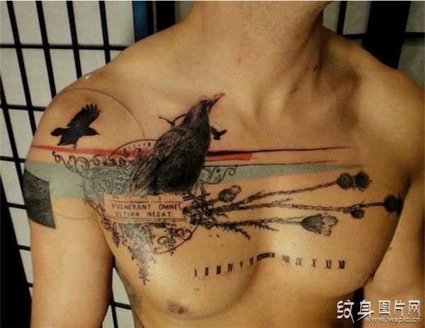 男性胸部纹身图案 欧美炫酷的纹身设计