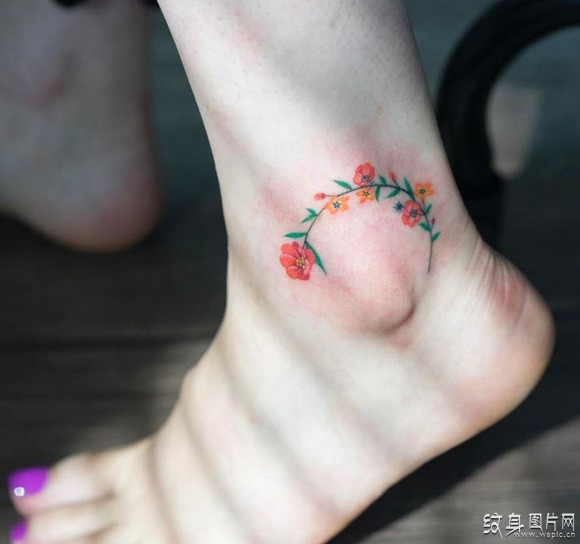 女生脚踝纹身欣赏 最合适的简约小图案设计