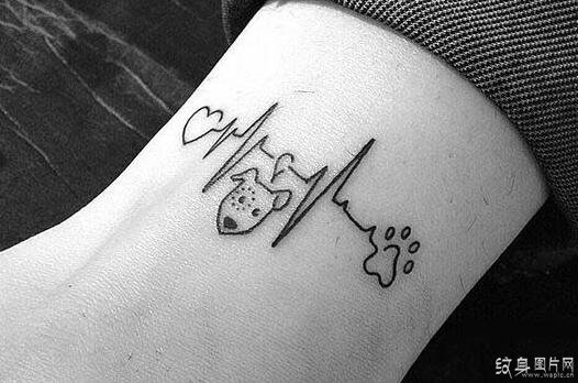 黑白猫爪纹身图案 精致唯美的爪印纹身设计