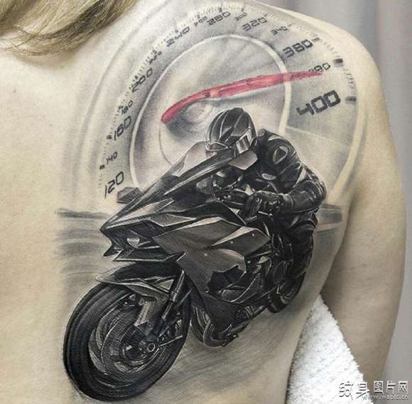 摩托车纹身图案欣赏 创意十足的个性设计