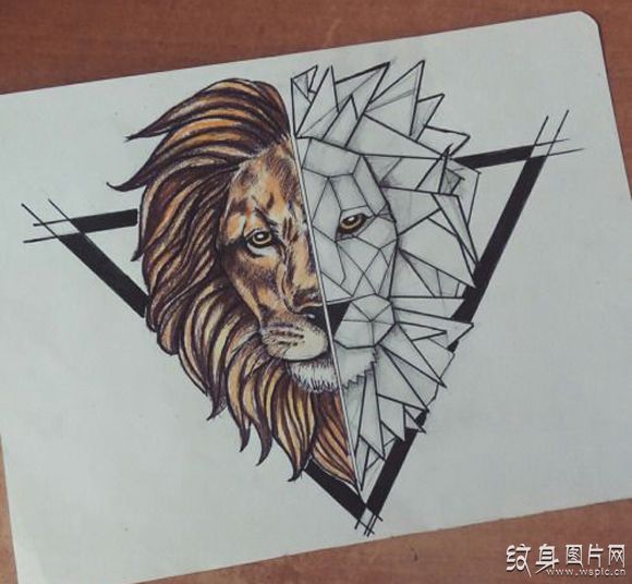 欧美狮头纹身图案及手稿 震撼人心的时尚设计