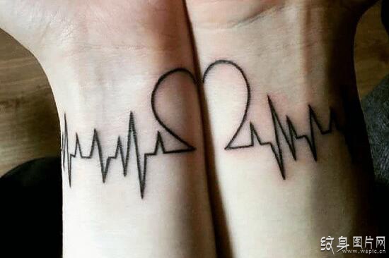 手臂心跳纹身图案推荐 具有含义的心电图纹身