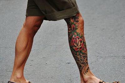个性腿部纹身图案，给火热夏季增加一丝清凉