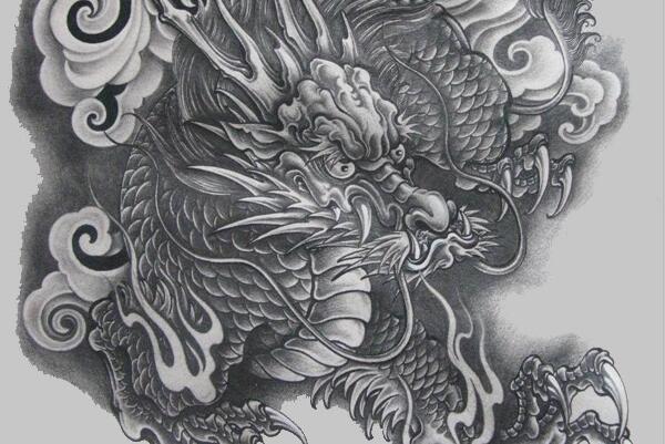 傅海林麒麟纹身手稿欣赏，经典霸气麒麟纹身图案