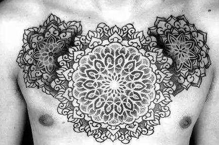 被誉为盛开在天界的花，曼陀罗纹身图案欣赏