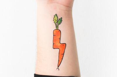 胡萝卜纹身图案欣赏 适合所有人的可爱小图案