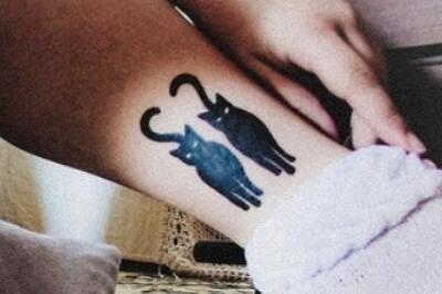 带有神秘传说的猫咪 黑猫纹身图案及手稿欣赏