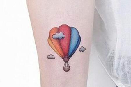 欧美热气球纹身图案 清新可爱的个性化设计
