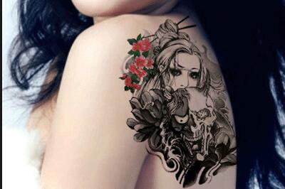 樱花女神纹身及手稿 典型日式纹身设计风格