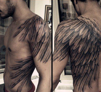 天使的翅膀纹身，翅膀纹身手稿