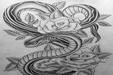 蛇纹身图案手稿