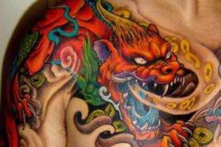 来自神话传说的凶猛瑞兽，貔貅纹身图案欣赏