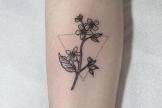 十大传统名花之一 杜鹃花纹身图案及手稿欣赏