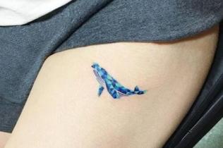 别具一格的蓝鲸纹身图案，你知道它们的含义吗
