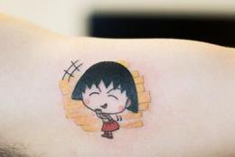 樱桃小丸子纹身欣赏 童年经典卡通纹身设计