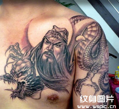 关公头部纹身