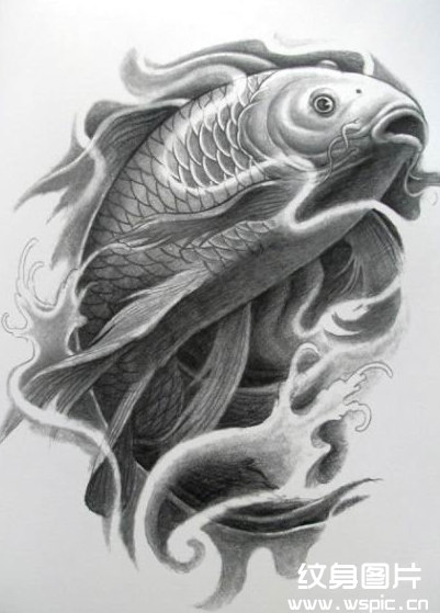 鲤鱼纹身图案