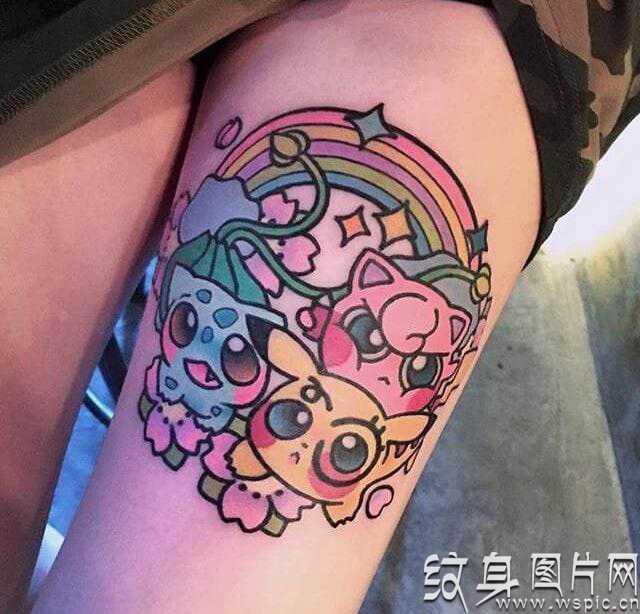 彩色纹身绚丽多彩，不同的色彩不同的美
