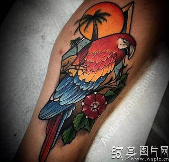 彩色纹身绚丽多彩，不同的色彩不同的美