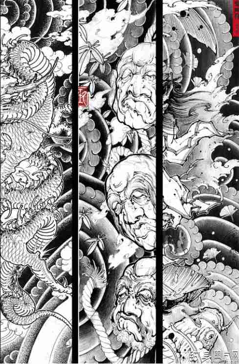鬼画符纹身图案欣赏，传统东方文化纹身