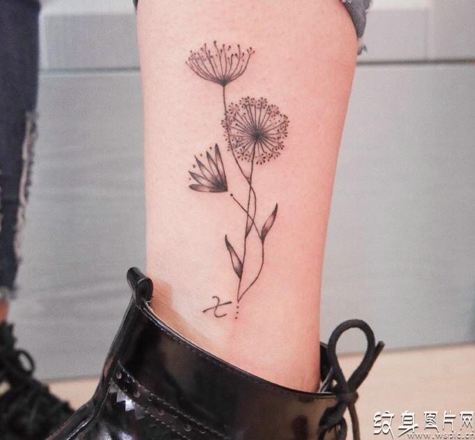 彩色花朵纹身图案，最美的水彩纹身设计