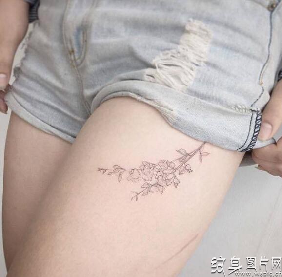 彩色花朵纹身图案，最美的水彩纹身设计