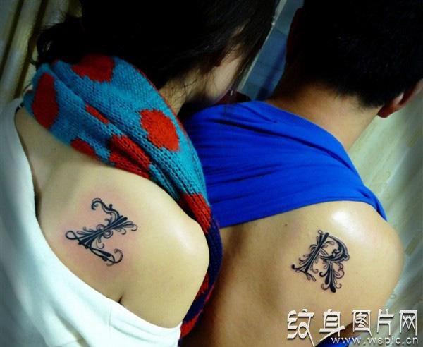 彩色情侣纹身图案，情比金坚的爱情宣言