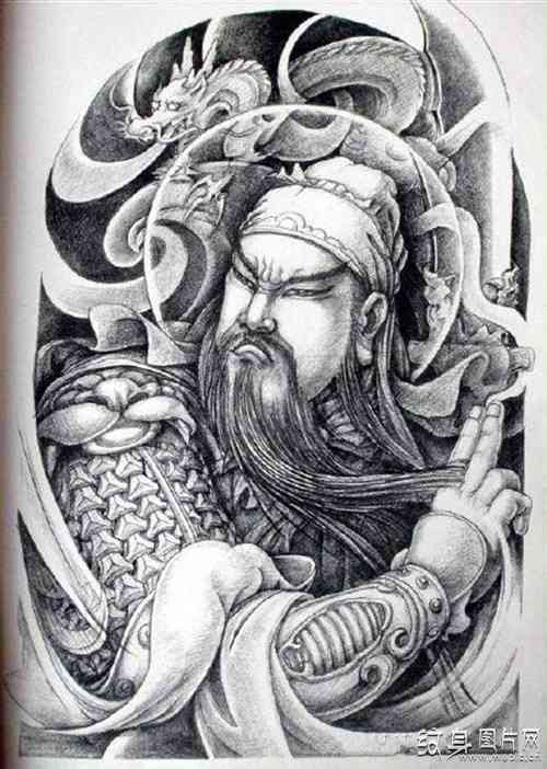 关公纹身手稿欣赏，顶级绘画大师精彩之作