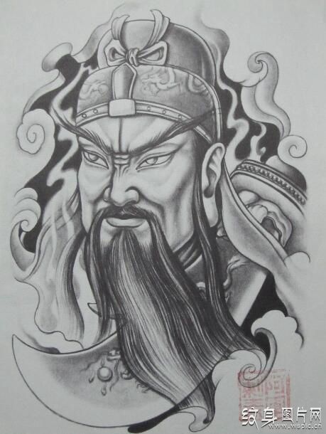 关公纹身手稿欣赏，顶级绘画大师精彩之作