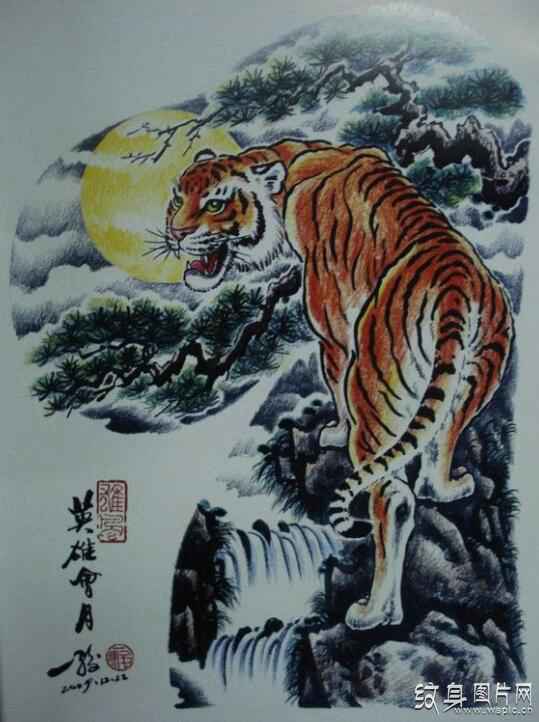 流行于亚洲的肩甲纹身，半甲纹身图案及手稿欣赏