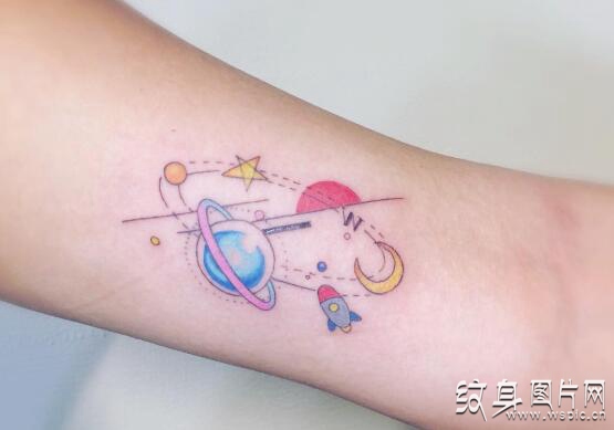 小清新彩色纹身图案欣赏，纹身界的新潮流