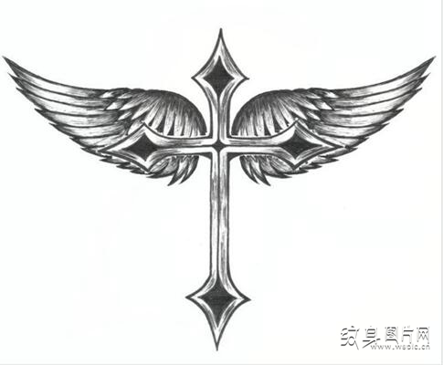 翅膀纹身手稿欣赏，赋予了我们勇敢的力量