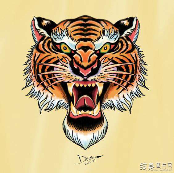 虎头纹身图案及手稿，匠心独妙的设计及意义