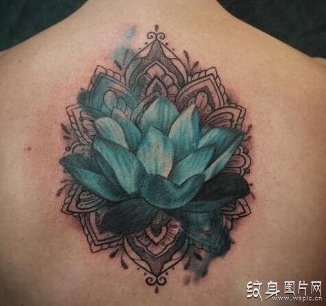 蓝莲花纹身图案欣赏及寓意，永不凋零的圣洁之花