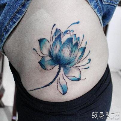 蓝莲花纹身图案欣赏及寓意，永不凋零的圣洁之花