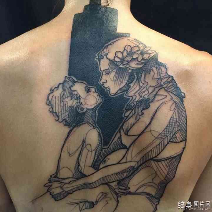 亲吻纹身图案欣赏 用线条勾勒出爱情的模样