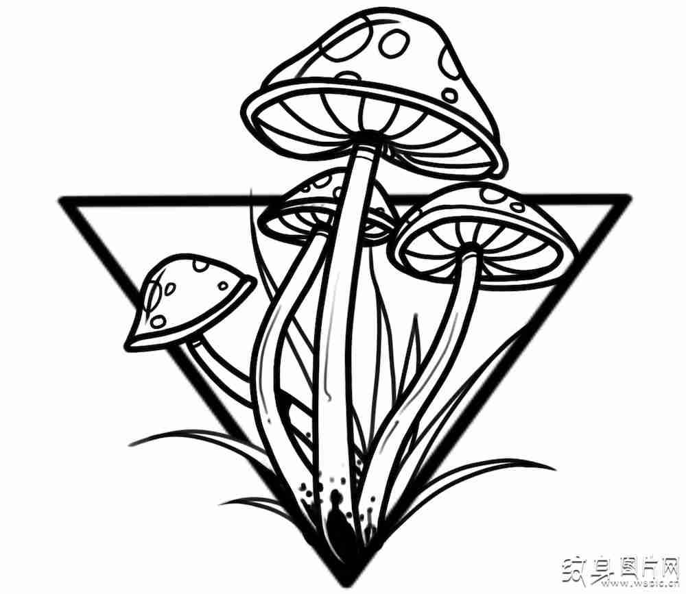 蘑菇纹身图案欣赏 简约可爱的小纹身设计