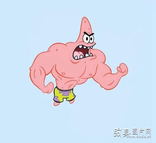 经典动漫主人公之一 派大星纹身图案及手稿