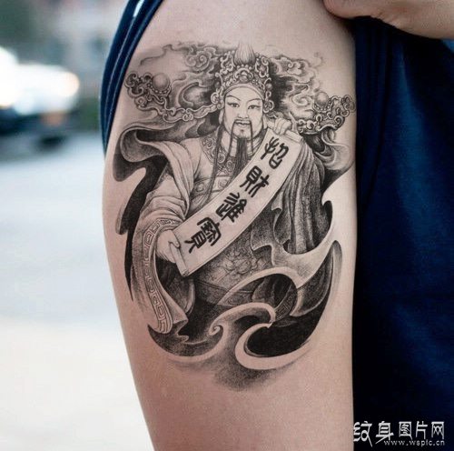 世间财富的掌管者 财神爷纹身图案及手稿欣赏