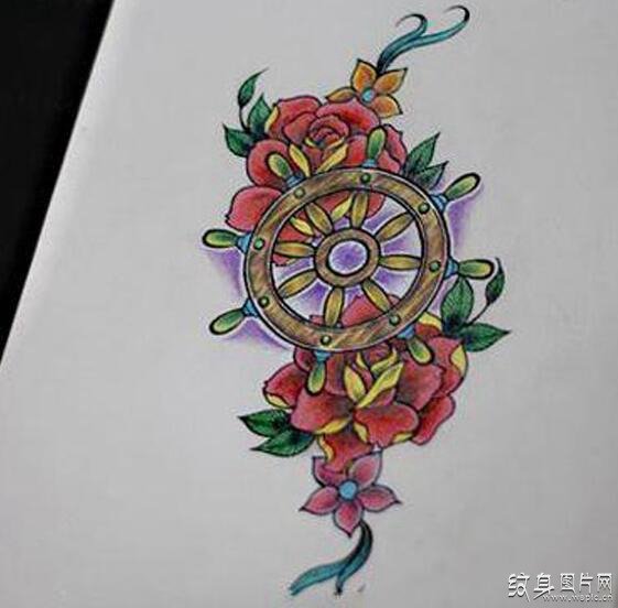 船舵纹身及手稿欣赏 富有意义的设计理念