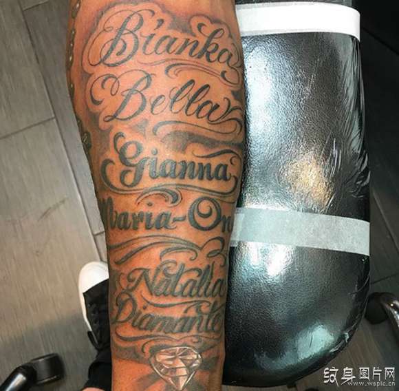 科比纹身图案解密 感恩爱情献给家人