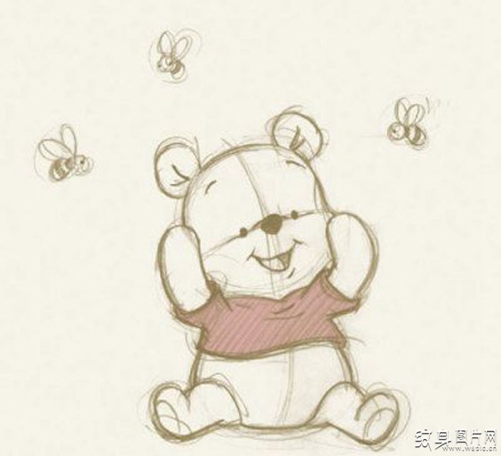 小熊维尼纹身图案及手稿 迪士尼经典卡通角色