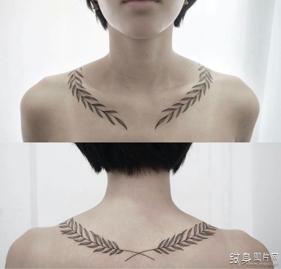 女生对称纹身图案欣赏 令人惊讶的时尚纹身设计