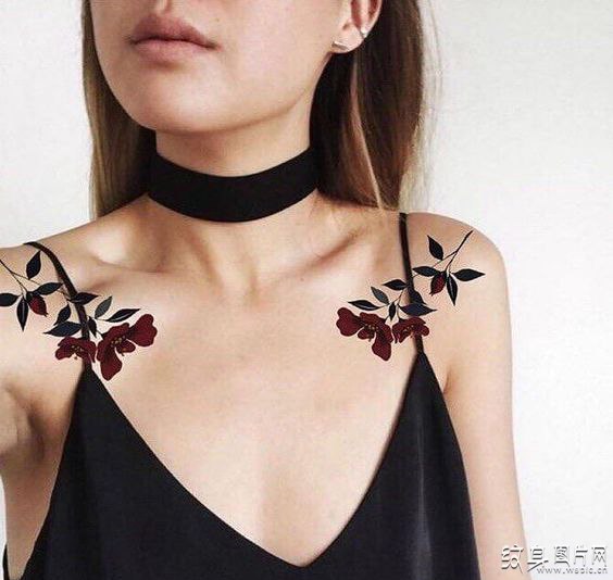 女生对称纹身图案欣赏 令人惊讶的时尚纹身设计