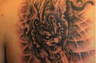 貔貅纹身图片欣赏，雄雌含义各不相同