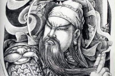 关公纹身手稿欣赏，顶级绘画大师精彩之作
