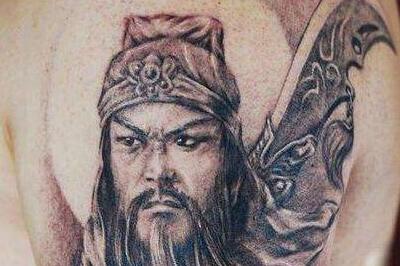 关公纹身图案手稿欣赏，纹身中的忠义象征