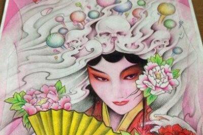 花旦纹身手稿推荐，戏如人生的最佳写照